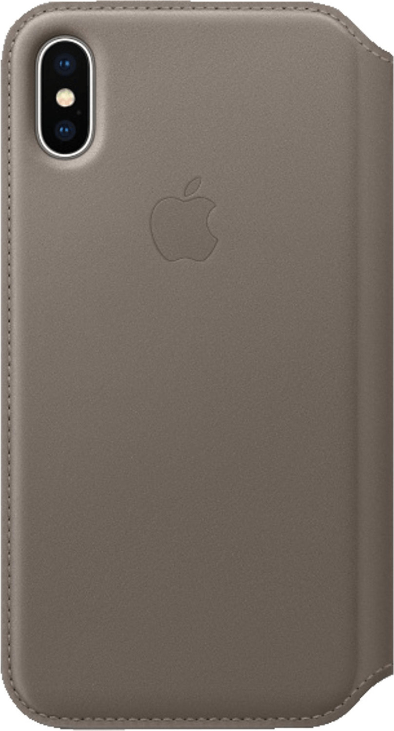 Apple Étui folio cuir (iPhone X) taupe