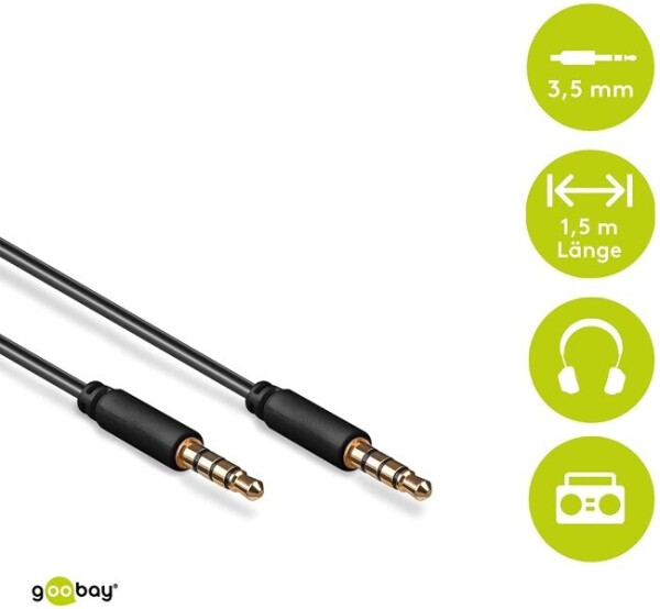 Goobay Verbindungskabel - Klinke 3,5 mm-Stecker > Klinke 3,5 mm-Stecker (1,5 m), Bild 3