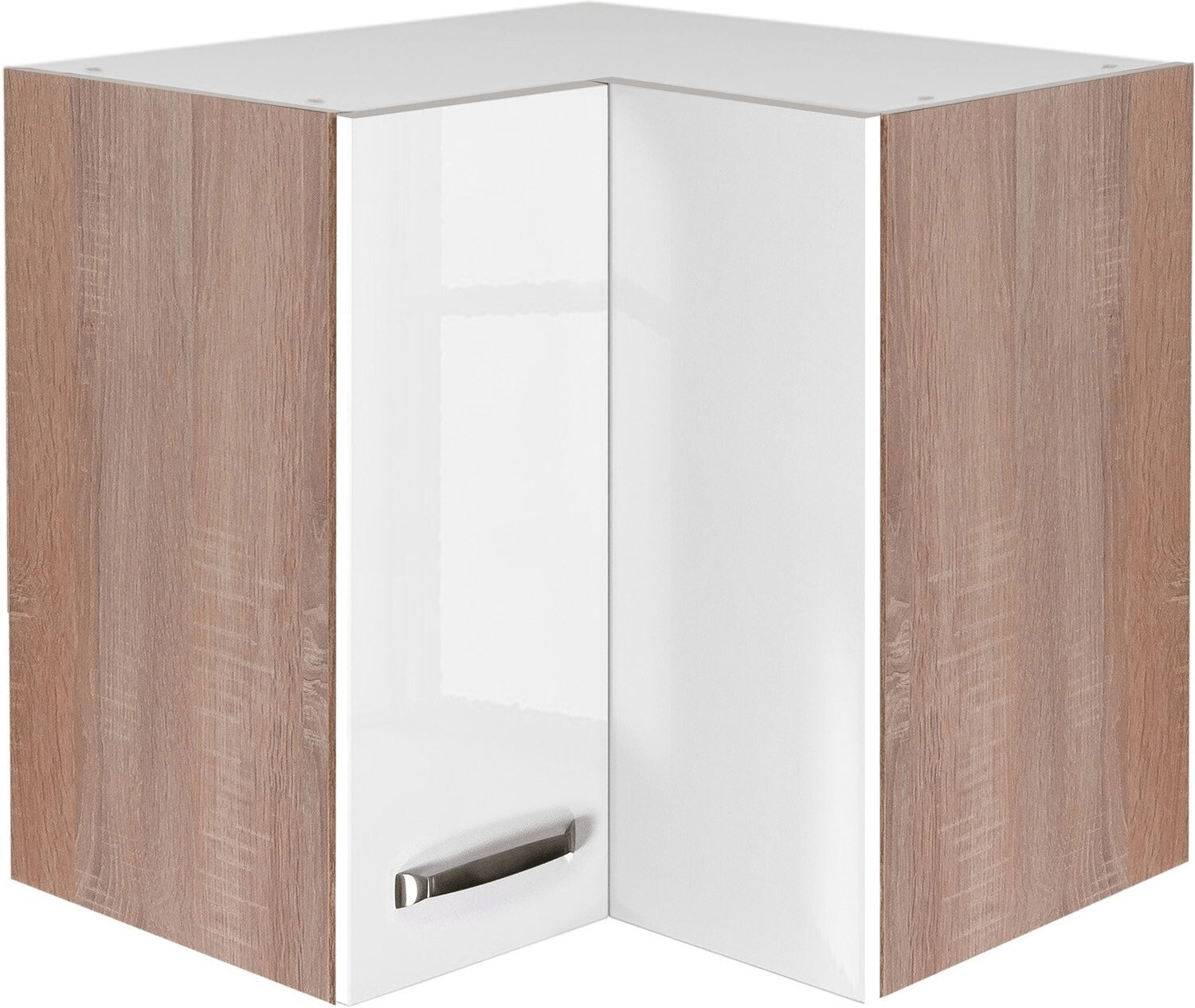 Flex-Well Küchen-Eckhängeschrank Valero 60 cm weiß Hochglanz/Sonoma Eiche  ab € 94,99 | Preisvergleich bei