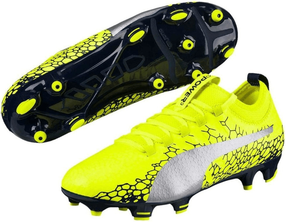 Puma evoPOWER Vigor 3 Graphic FG Jr safety yellow/silver/blue depth