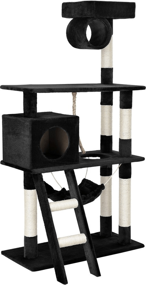en.casa Arbre à chat (70 x 35 x 141 cm) noir