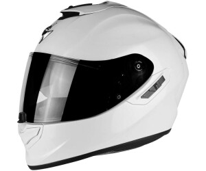 Scorpion EXO-1400 protecci/ón exterior TCT color negro y rojo L Casco integral de fibra de carbono para moto con visera interior SpeedView solar retr/áctil