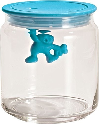Alessi Gianni glass jar 0.7 l light blue