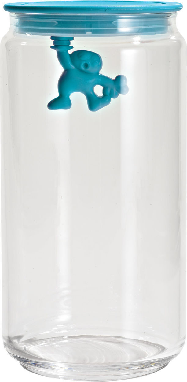 Alessi Gianni glass jar 1.4 l light blue