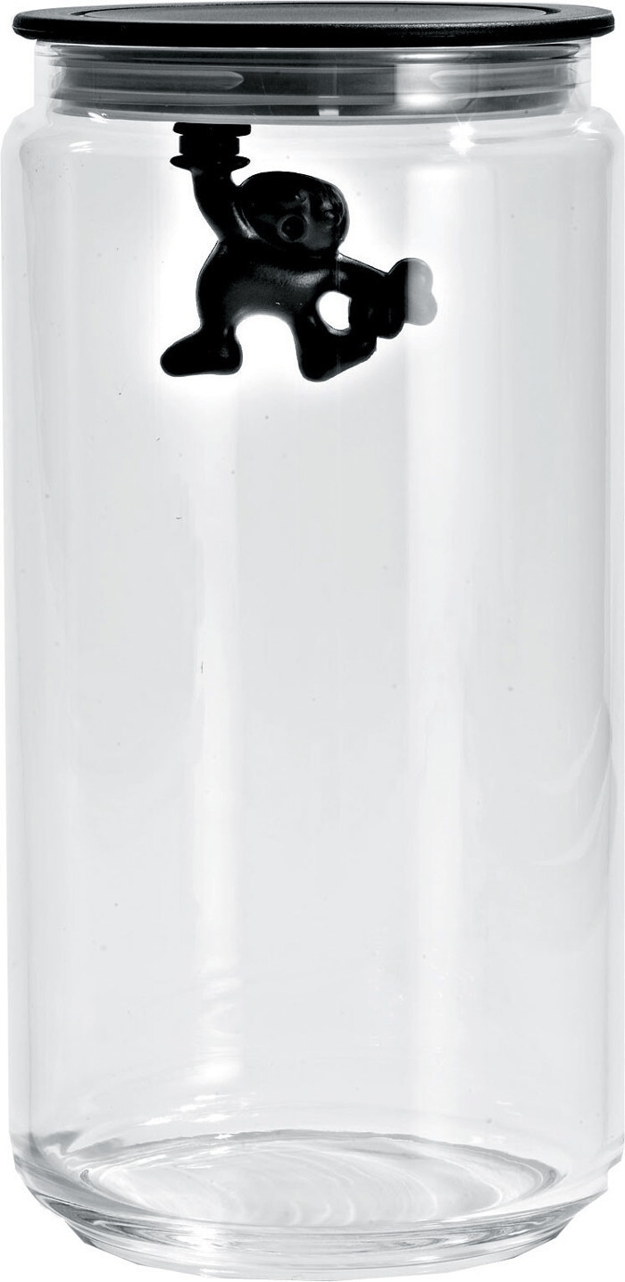Alessi Gianni glass jar 1.4 l black