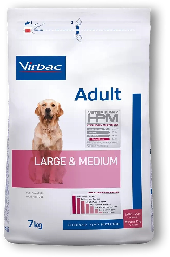 Virbac Veterinary HPM pour chien adulte Large & Medium (7 kg)