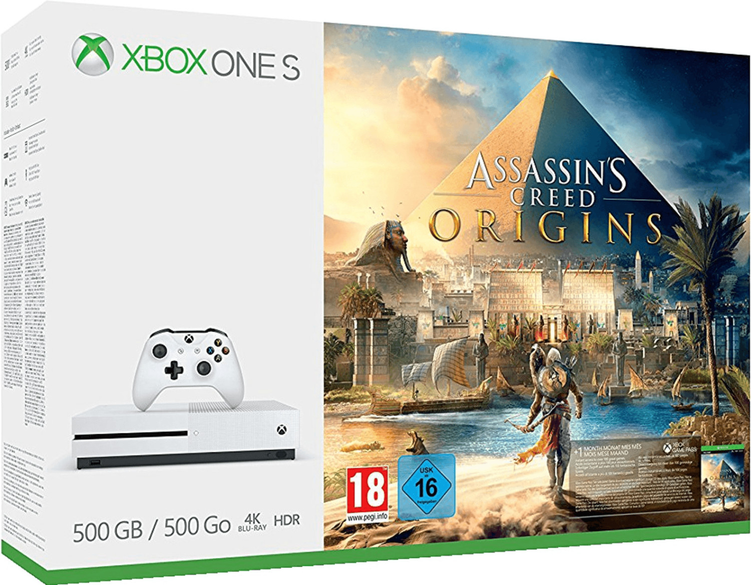 Microsoft Xbox One S 500GB + Assassin's Creed: Origins