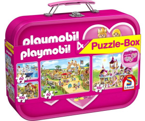 Schmidt Spiele Playmobil Kinder Puzzle-Box 2x60 2x100 Teile im Metallkoffer NEU 