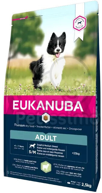 Eukanuba à l'agneau pour adulte de petites et moyennes races (2,5 kg)