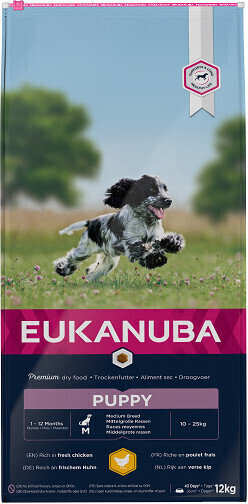 Eukanuba Puppy Medium au poulet (15 kg + 3 kg Gratuits)