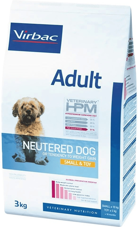 Virbac adult neutered dog small & toy (3 kg)