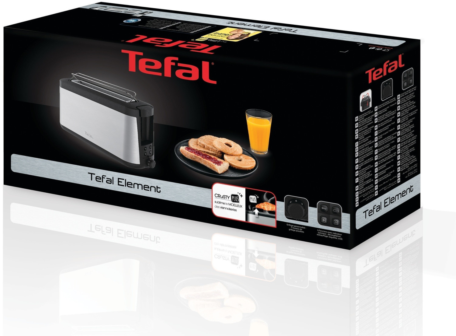 Tefal Element TL4308 - Tostadora de ranura larga (7 niveles de