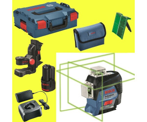 Bosch Professional 12V System Niveau Laser Lignes GLL 3-80 CG (1 batterie  12V, laser vert, pour l'intérieur, avec fonction d'application, portée 