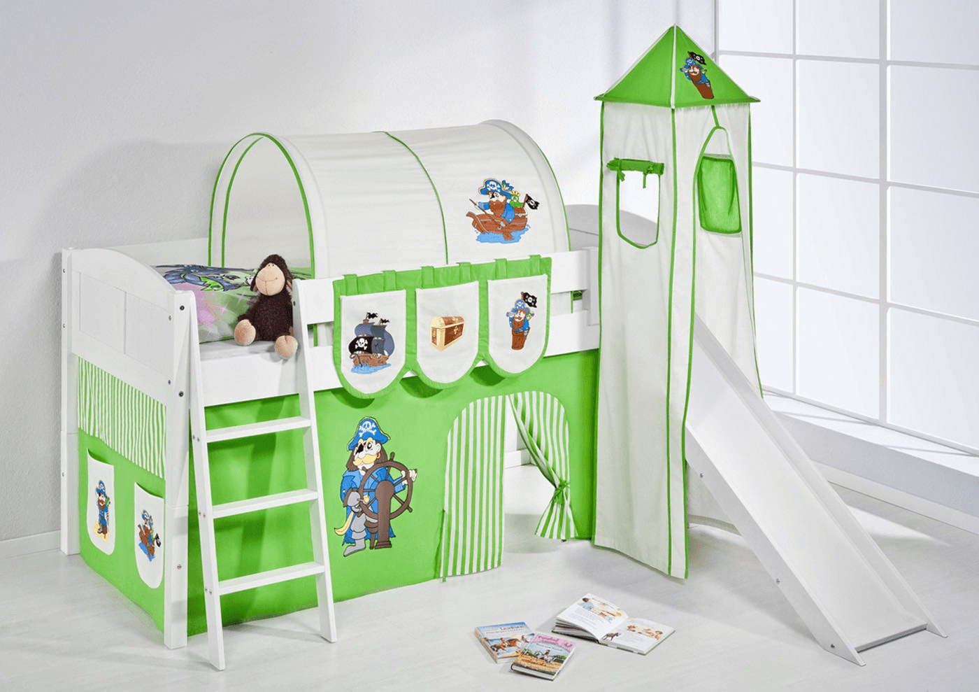 Lilokids Play Bed IDA with tower and pine incl. curtain