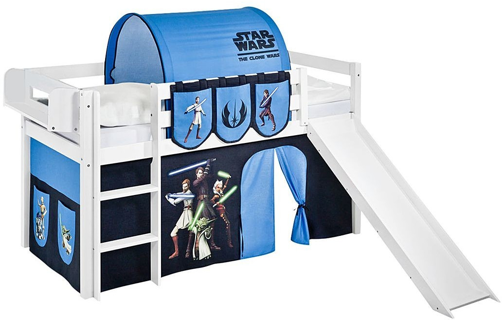 Lilokids Play Bed JELLE with pine and curtain (Star Wars the Clone Wars/white)
