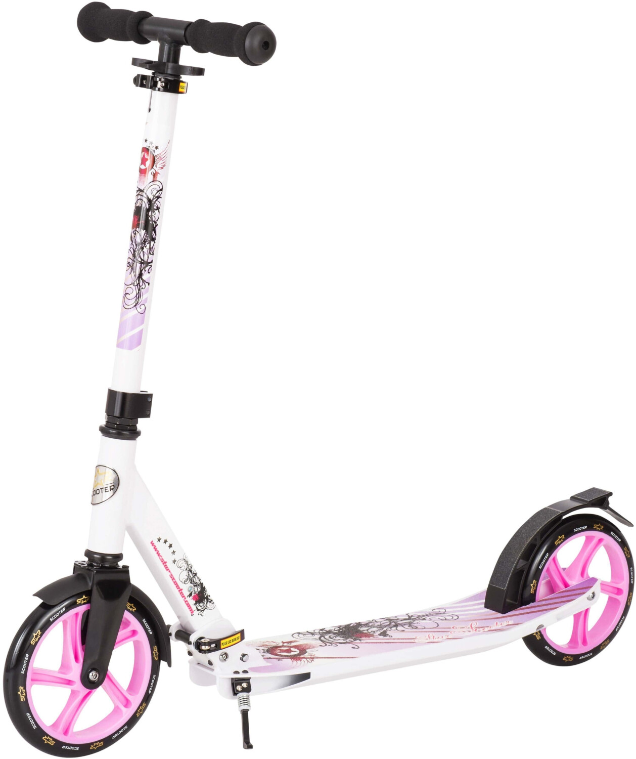 Bikestar Premium Luxus Scooter 205mm white/purple