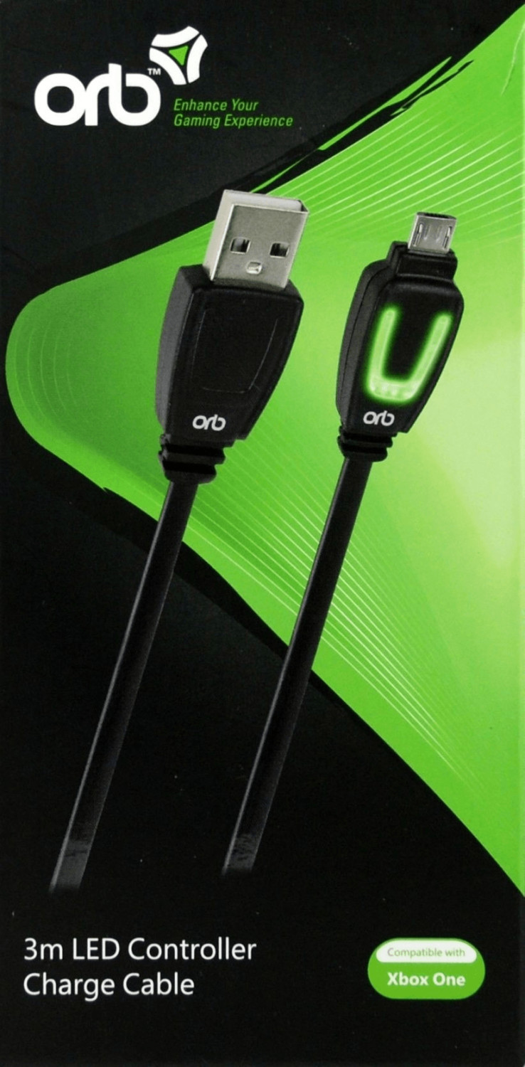 ORB Xbox One 3m LED Controller Charge Cable