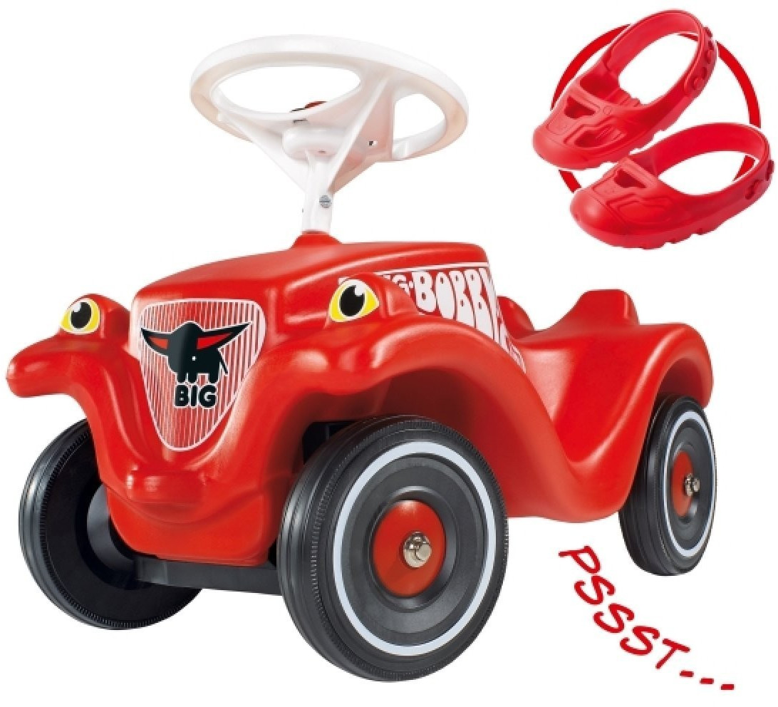 Big Bobby Car rot inkl. Flüsterräder und Schuhschutz - rotes Bobby Auto