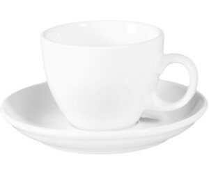 Sonderposten 48 Kaffeetassen Cappuccino Tassen mit Untertassen Porzellan weiß 
