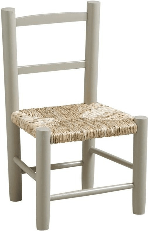 Aubry Gaspard Chaise enfant en hêtre laqué gris clair