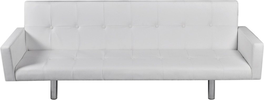 VidaXL Canapé lit en cuir artificiel blanc
