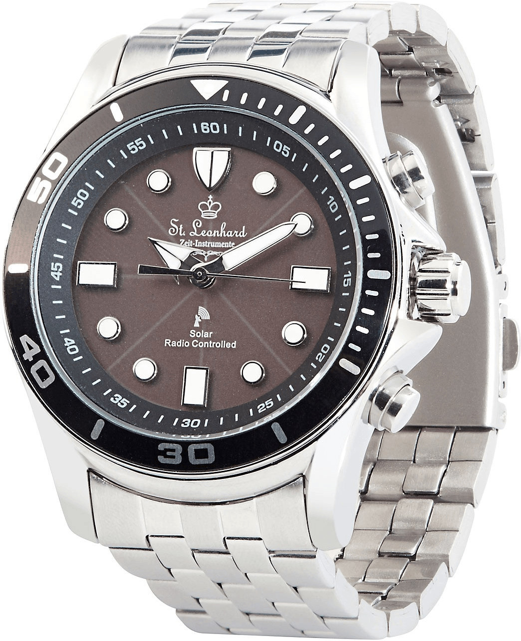 St. Leonhard Herren-Armbanduhr mit Funk und Solar