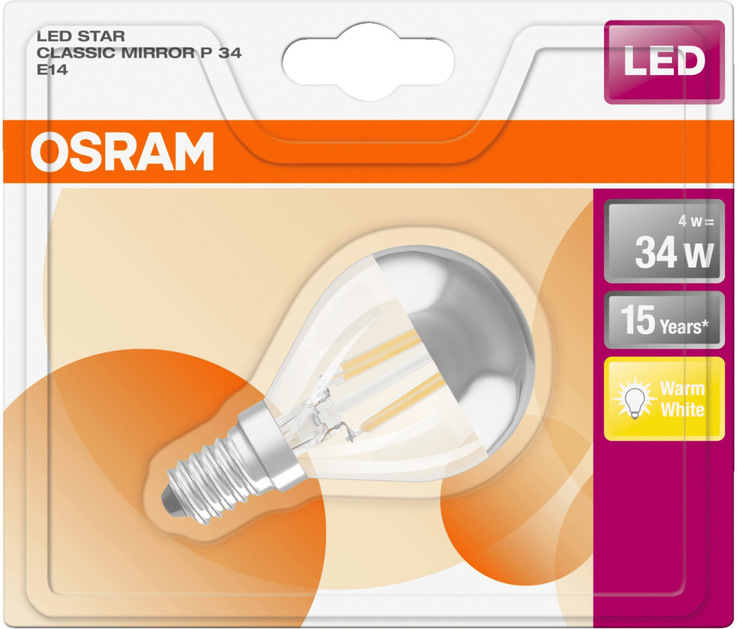 Osram LED Retrofit CLASSIC P Mirror 4W(34W) E14 ab 5,17 €