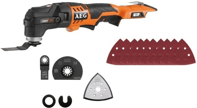 AEG Outil multifonctions 18V Li-ion sans batterie ni chargeur (OMNI 18C-0KIT1X)
