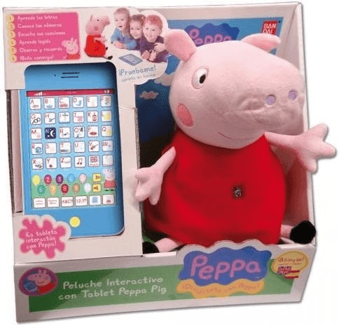 Bandai Peluche interactive Peppa Pig avec tablette