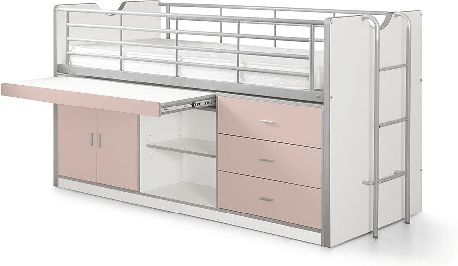 Vipack Lit combiné Bonny 95 rose clair
