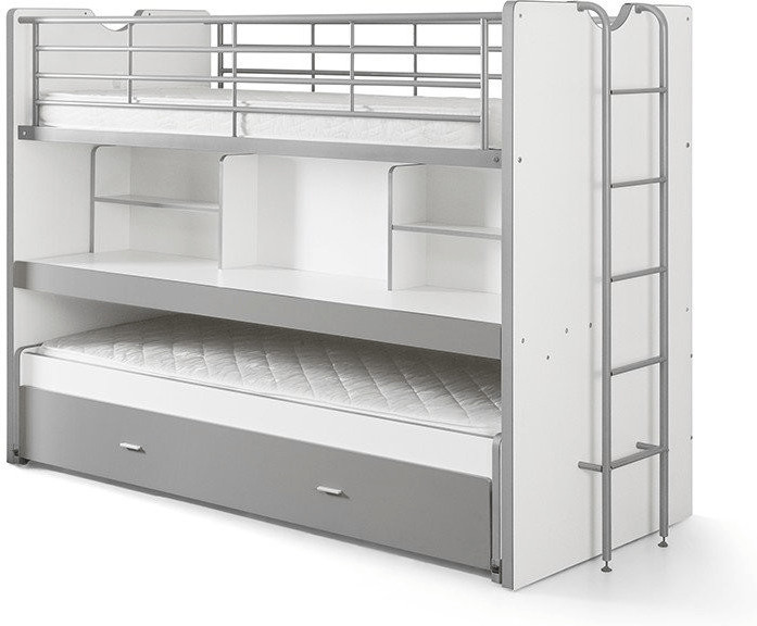 Vipack Lit superposé Bonny 80 gris