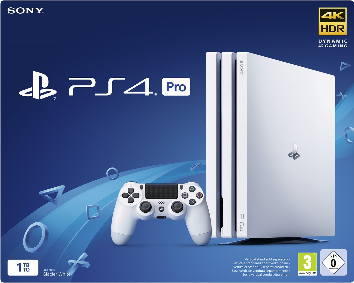 Sony PlayStation 4 (PS4) Pro 1TB glacier white