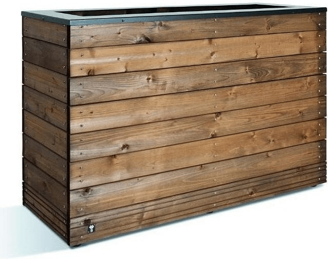 Jardipolys Bac à fleurs en bois et acier rectangle 179L