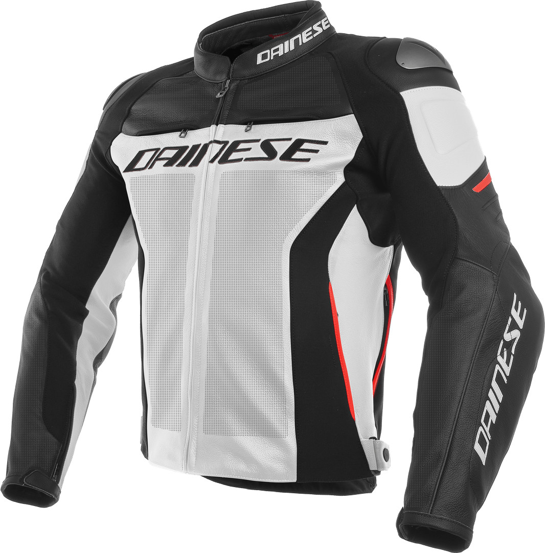 Dainese Blouson Racing 3 perforé blanc/noir/rouge