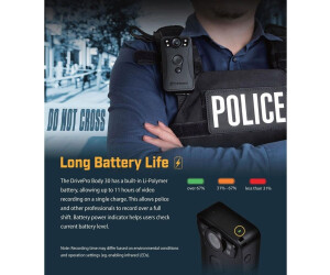 Transcend DrivePro Body 30 – Body Camera 2K 1440p A 60fps Con 128GB, Wi-Fi, Bluetooth, IP67 E Batteria 12 Ore