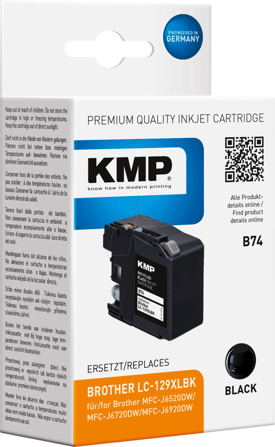 KMP B74 pour Brother LC-129XLBK noir (1534,4001)