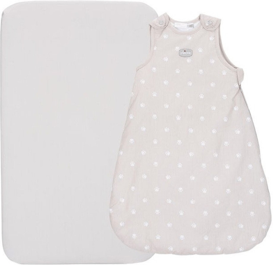 Chicco Gigoteuse velours sans manches Silver + drap housse