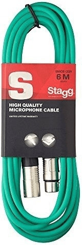 Stagg SMC6 CGR câble micro XLR/XLR 6m vert
