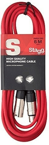 Stagg SMC6 CRD câble microphone XLR/XLR 6m rouge