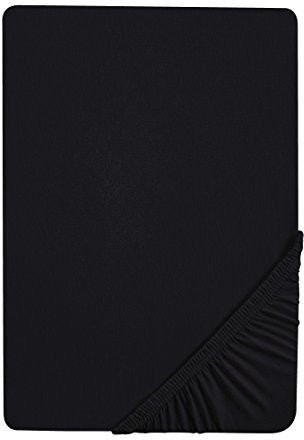Biberna 77144 Jersey Stretch 140-160x200cm Black