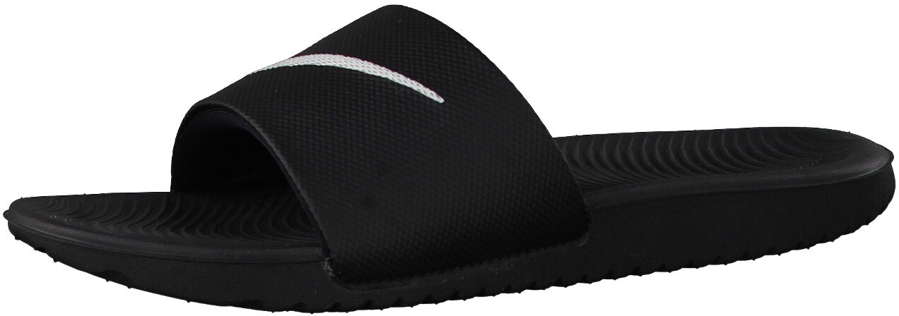 nike kawa slide black and white