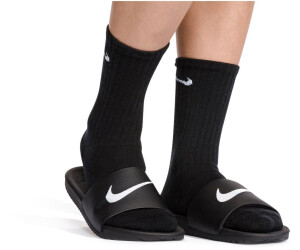 nike kawa slide black and white