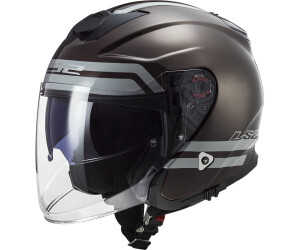 Casco Moto Jet LS2 OF521 Doppia Visiera Infinity Nero Opaco