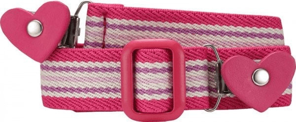 Playshoes Elastik-Gürtel Herz-Clip Ringel pink/gestreift