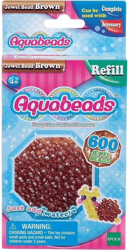 Aquabeads Recharge de 600 perles brillantes marron