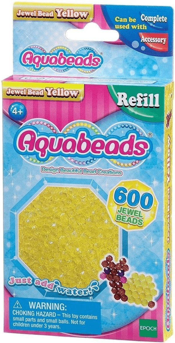 Aquabeads Recharge de 600 perles brillantes jaune
