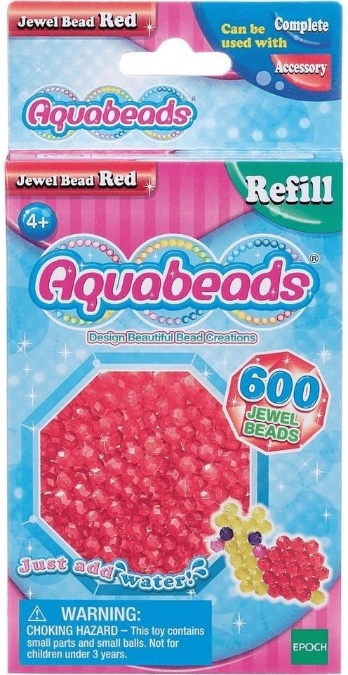 Aquabeads Recharge de 600 perles brillantes rouge