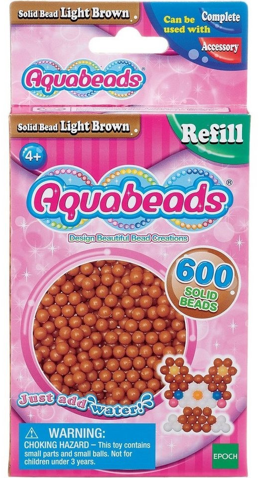Aquabeads Recharge de 600 perles marron clair