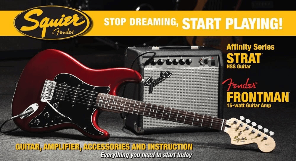 Squier Affinity Strat Pack HSS 15G CAR (Candy Apple Red)