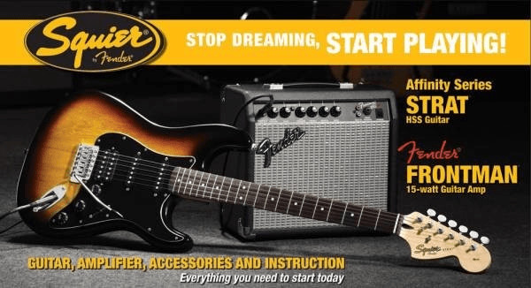 Squier Affinity Strat Pack HSS 15G BSB (Brown Sunburst)